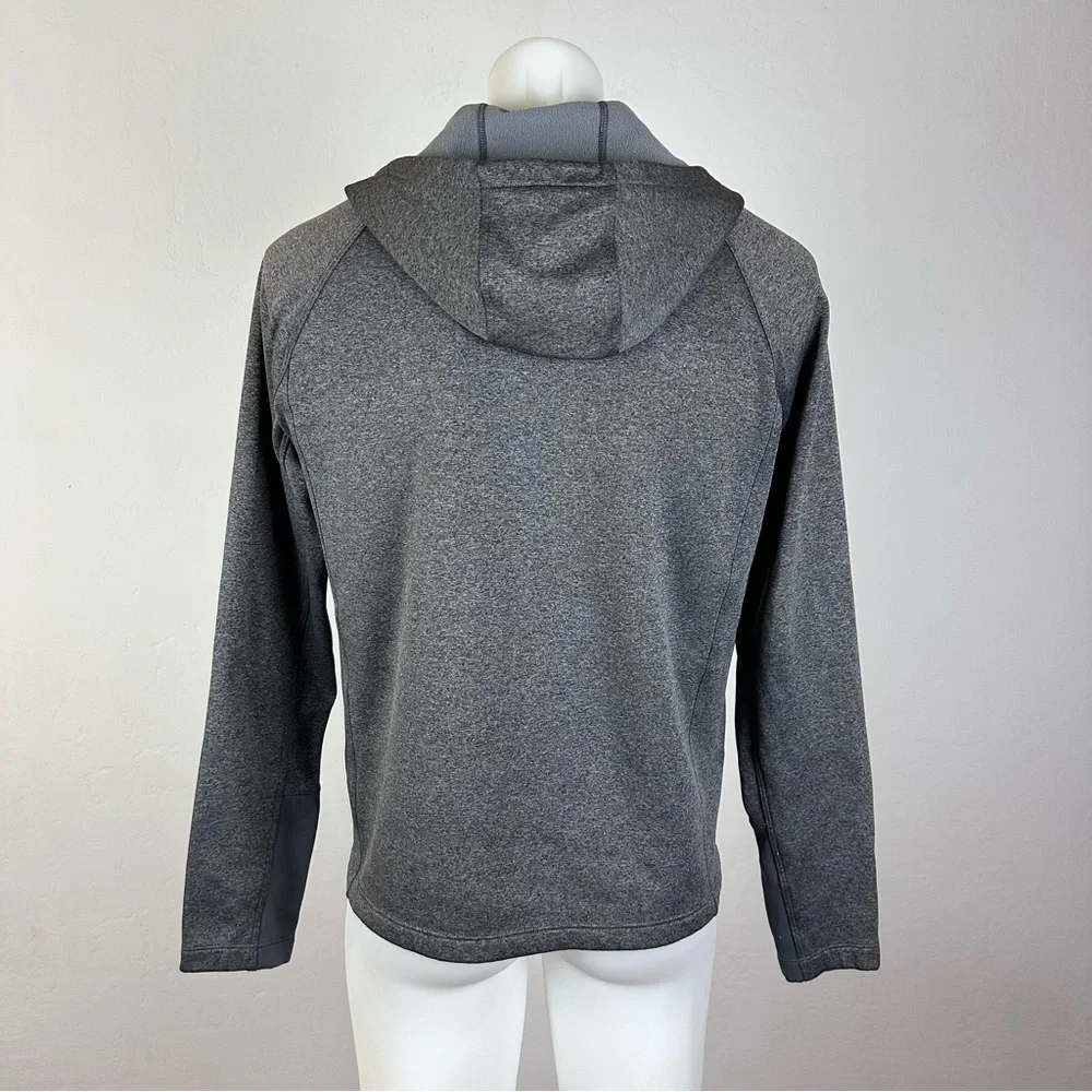 The North Face Gray Hooded Fleece with Orange Accents